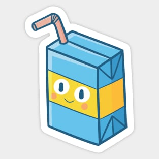 Kawaii Blue Orange Milk Box Sticker